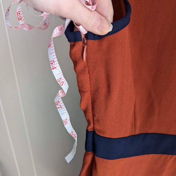 NWT Collared, Rust Skater Dress with zipper detail - S - Picture 6 of 8